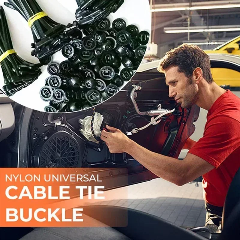 5-200pcs Nylon Cable Tie Buckl - Car Cable Organizer 评论和价格